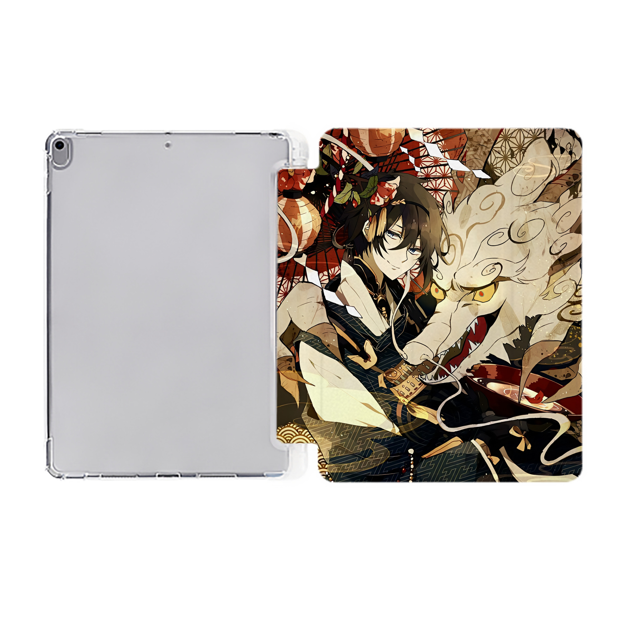 （画像用） 刀剣乱舞 Touken Ranbu IPad ケース ペン収納付き 三つ折りスタンド PUレザー×シリコン 対応機種9.5/10.5/10.9インチ